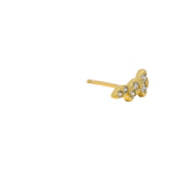 Boucle d'oreilles ear cuff dorée trio navette avec zircons blancs