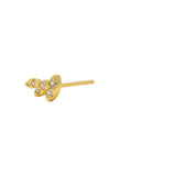 Boucle d'oreilles ear cuff dorée trio navette avec zircons blancs