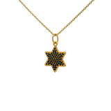Collier doré étoile de David zircons noirs 42 cm