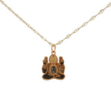 Collier doré bouddha avec labradorite 42 cm