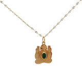 Collier doré Bouddha onyx verte 42 cm