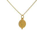 Collier doré médaille texturée et croix 42 cm