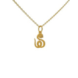 Gold coiled snake and zircon necklace