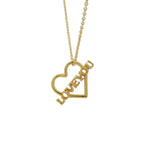 Collier doré coeur "I love you" 42 cm