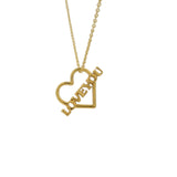 Collier doré coeur "I love you" 42 cm