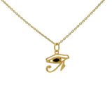 Collier doré oeil d'Horus avec onyx noire 42 cm