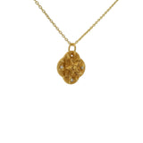 Collier doré médaille texturée étoile zircons 42 cm