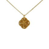 Collier doré médaille texturée étoile zircons 42 cm