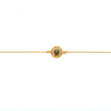 Bracelet doré médaille labradorite zircons