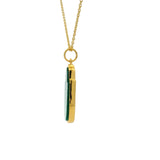 Collier doré main de fatma en onyx verte 42 cm