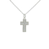 Collier en argent 925 croix texturée et zircons blancs 42 cm