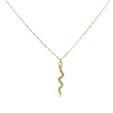 Collier doré serpent et zircons blancs 50cm
