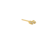 Boucle d'oreille puce dorée éclair zircons