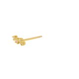 Boucle d'oreille puce dorée éclair zircons