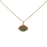 Collier doré et oeil pierre et zircons 42 cm