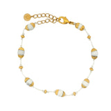 Bracelet doré fil coupole Howlite