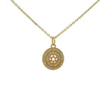 Gold necklace with zircon medal and Star of David