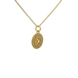 Gold necklace with zircon medal and Star of David