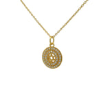 Gold necklace with zircon medal and Star of David