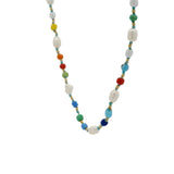 Collier doré perles de culture et perles fantaisies 42cm