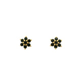 Boucles dorées fleurs zircons noirs