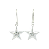 Boucles d'oreilles en argent 925 étoile et zircon blanc