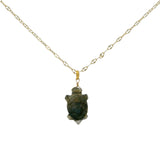 Collier doré tortue en labradorite 42cm
