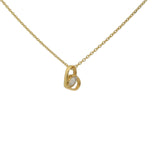 Collier doré petit coeur évidé avec pierre de lune 42 cm