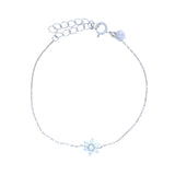 Bracelet argent 925 et fleur zircons