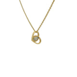 Collier doré petit coeur évidé et labradorite 42 cm