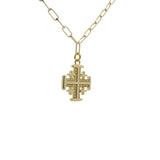 Collier doré croix orné de zircons 50cm