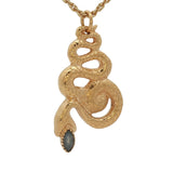Collier doré serpent texturé labradorite 60 cm