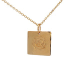 Golden peace pendant necklace "Peace, Salaam, Shalom"