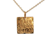 Golden peace pendant necklace "Peace, Salaam, Shalom"