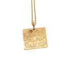 Golden peace pendant necklace "Peace, Salaam, Shalom"