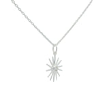 Collier argent soleil et zircon 42 cm