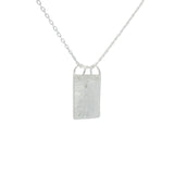 Collier en argent 925 pendentif plaque texturée et étoile 42 cm