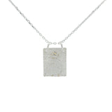 Collier en argent 925 pendentif plaque texturée et étoile 42 cm
