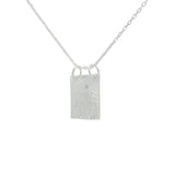 Collier en argent 925 pendentif plaque texturée et étoile 42 cm
