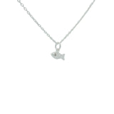 925 silver necklace with hammered fish pendant