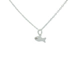 925 silver necklace with hammered fish pendant