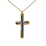 Gold necklace and stone cross