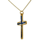 Gold necklace and stone cross