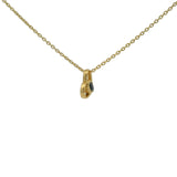 Gold necklace with hollow heart pendant and heart
