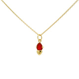 Collier petit cœur et onyx rouge 42 cm