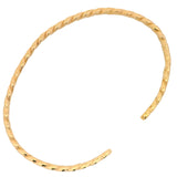 Bracelet jonc doré plat torsadé et ouvert