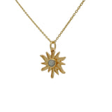 Collier doré soleil et pierre de lune 42 cm