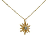 Collier doré soleil et pierre de lune 42 cm