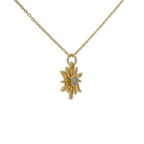 Collier doré soleil et pierre de lune 42 cm