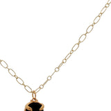Collier doré médaillon onyx noire 50 cm